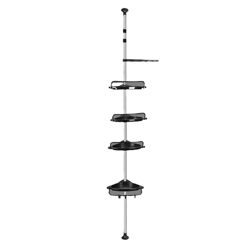 Adjustable 4-Tier Corner Shower Caddy | Tension Pole Bathroom Storage Rack