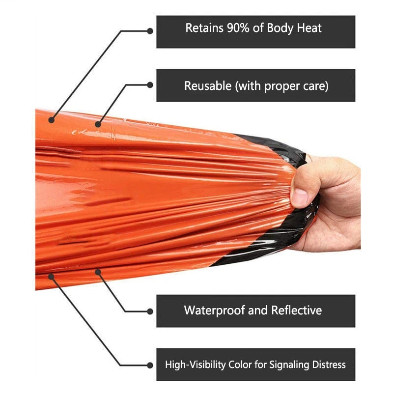 Emergency Survival Sleeping Bag – Thermal Waterproof Bivy Sack for Camping & Hiking