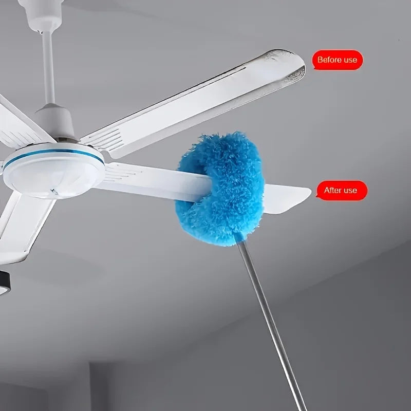 Reusable Microfiber Ceiling Fan Duster – Extendable Cleaning Brush