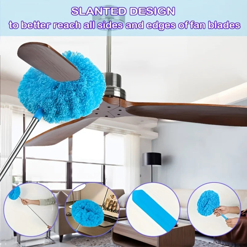 Reusable Microfiber Ceiling Fan Duster – Extendable Cleaning Brush