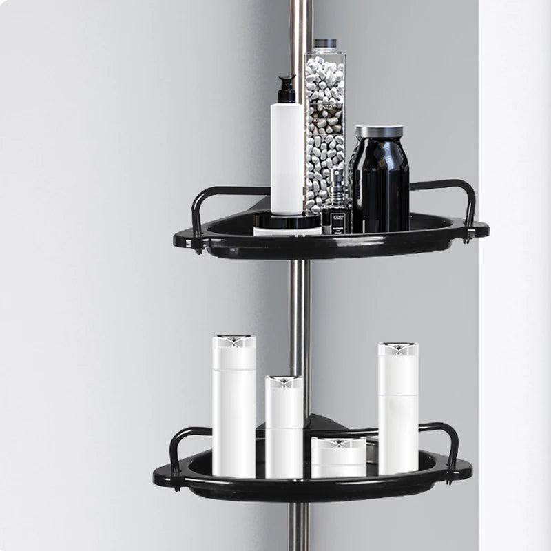 Adjustable 4-Tier Corner Shower Caddy | Tension Pole Bathroom Storage Rack
