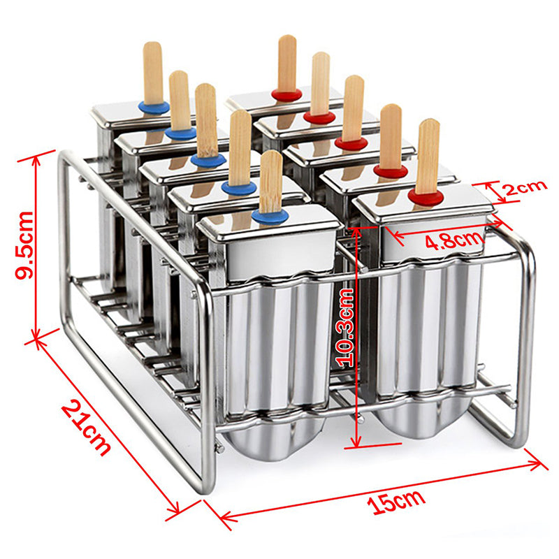 Premium Stainless Steel Popsicle Mould Set | Reusable Ice Block & Ice Cream Maker