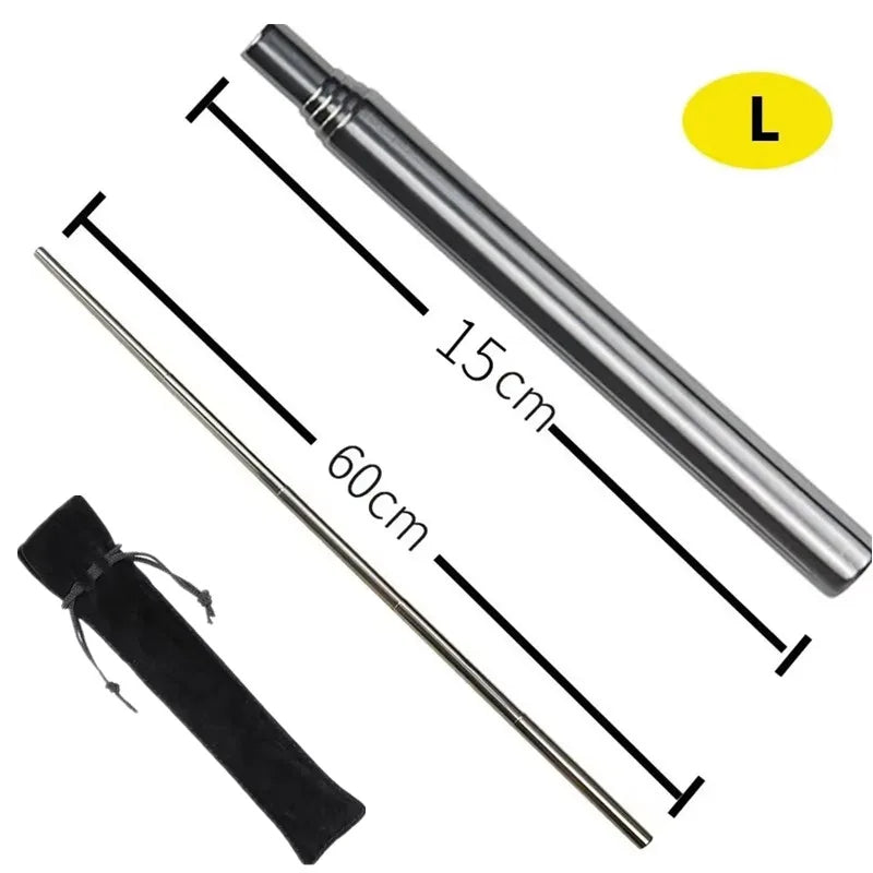 Collapsible Stainless Steel Fire Blow Pipe – 15–60cm Camping Fire Starter Tool