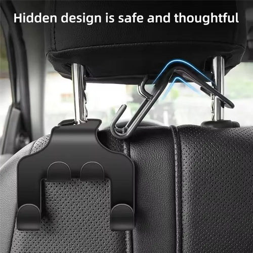 2-in-1 Car Headrest Phone Holder & Storage Hooks
