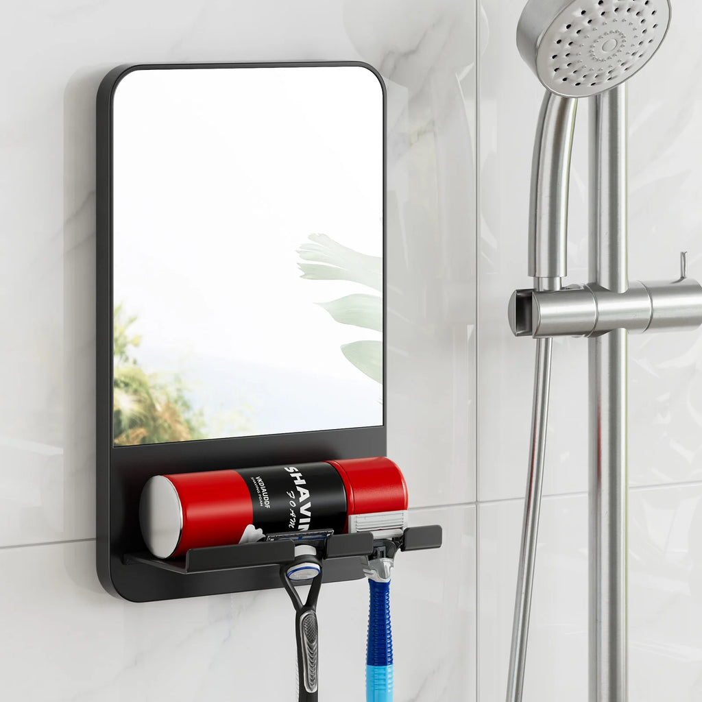 TALI Fogless Shower Mirror with Razor Holder – Shatterproof No-Drill Bathroom Mirror