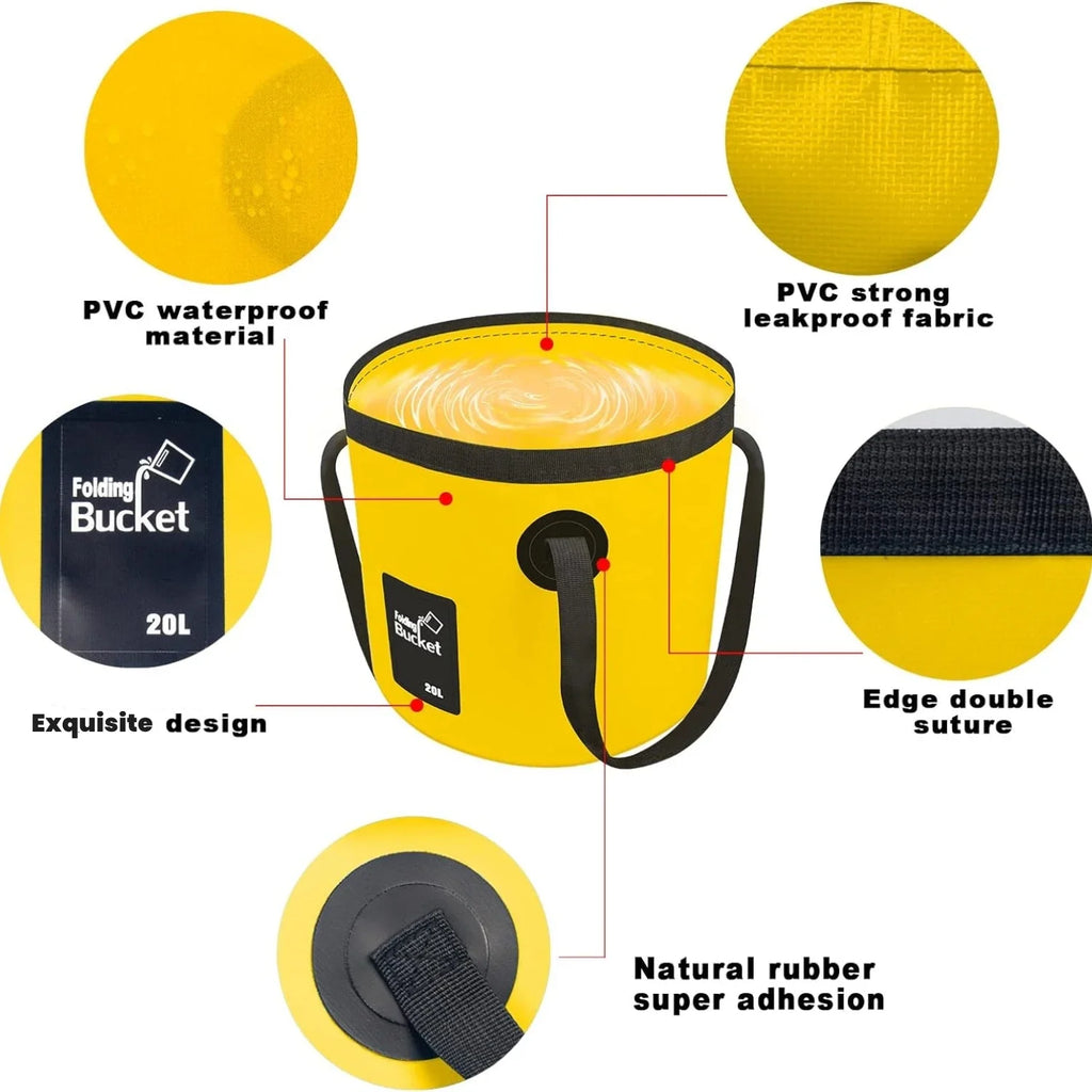 Collapsible Folding Bucket 12L | Portable Water Storage Bucket for Camping, Fishing & Outdoor Adventures