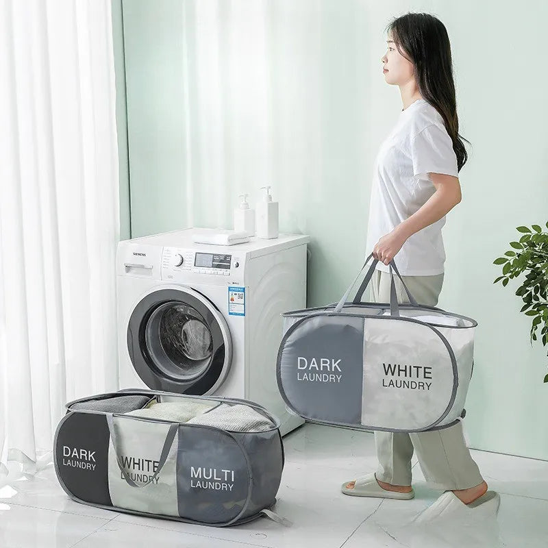 Foldable Laundry Basket – Fabric Clothes Hamper with Handles