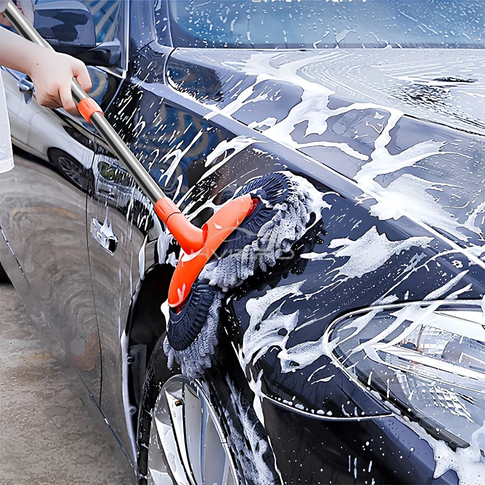 360° Microfiber Car Wash Mop with Extendable Handle | Scratch-Free Cleaning Brush
