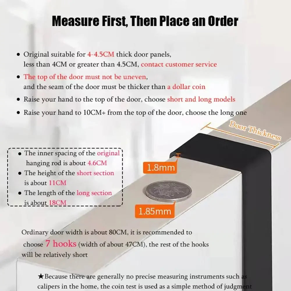 6-Hook Over Door Hanger Rack – Space-Saving Coat, Towel & Bag Organizer