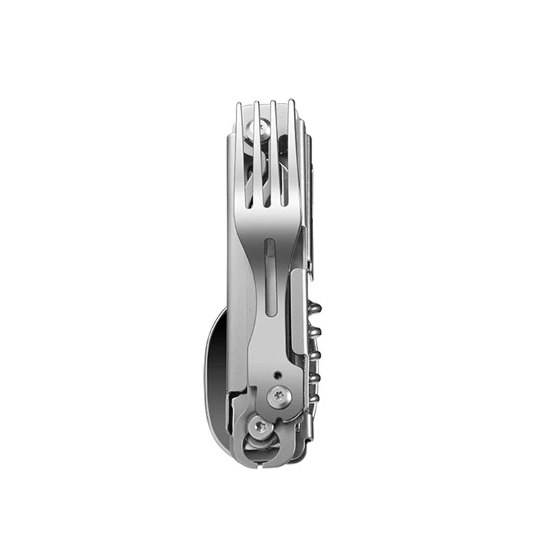 Stainless Steel Camping Multi Tool | Spoon, Fork, Knife & Bottle Opener
