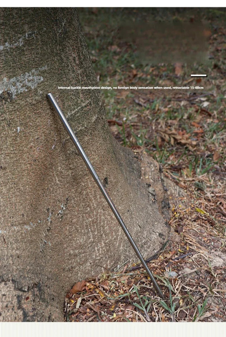 Collapsible Stainless Steel Fire Blow Pipe – 15–60cm Camping Fire Starter Tool