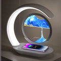 Quicksand Table Lamp with Wireless Charging – 3D Sand Art Night Light