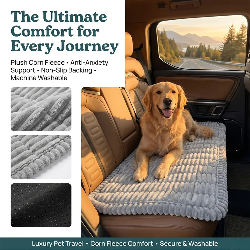 Dog Car Bed Mat – Soft Plush Travel Cushion for Cars, Camping & Home