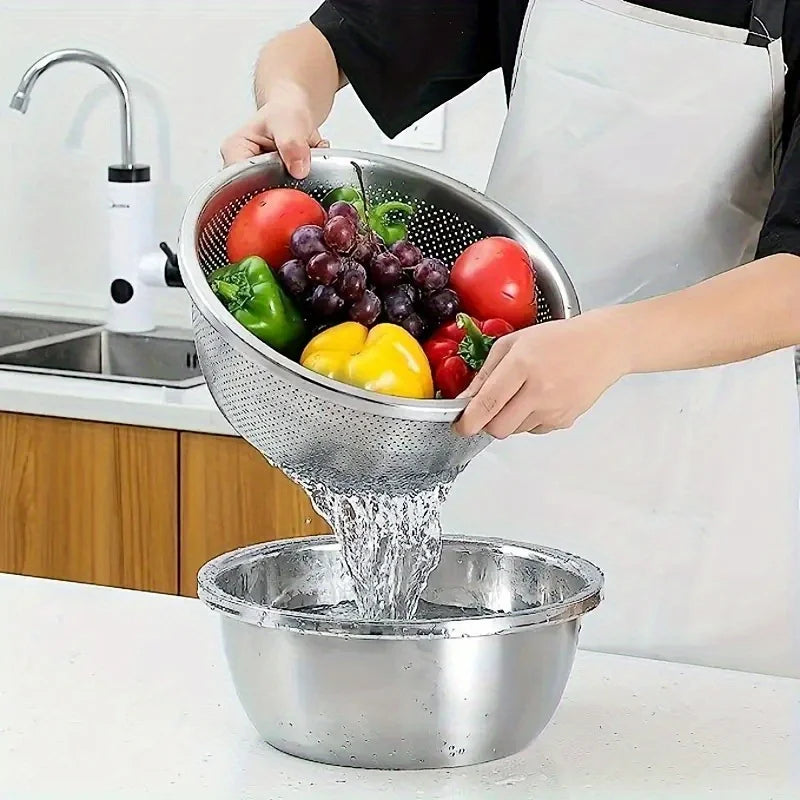 2-Piece Stainless Steel Mixing Bowl & Colander Set