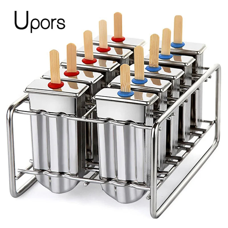 Premium Stainless Steel Popsicle Mould Set | Reusable Ice Block & Ice Cream Maker