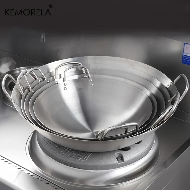 Premium Stainless Steel Cooking Wok | Gas & Induction Compatible