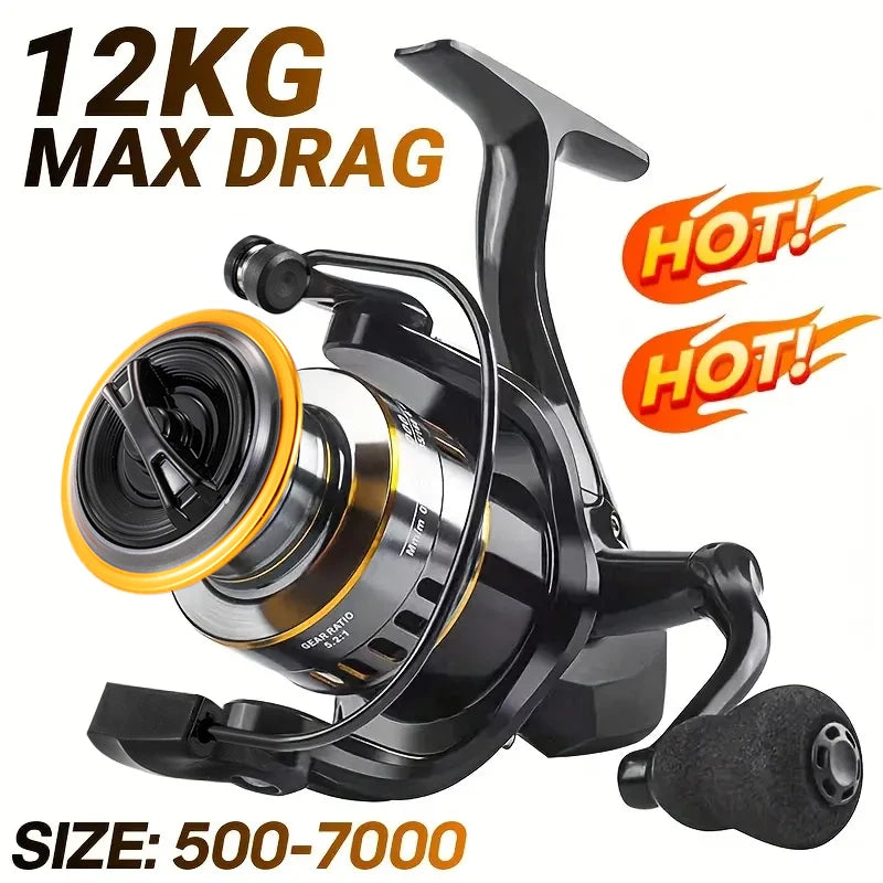 Rooblinos HE Ultralight Spinning Reel – 5.2:1 Gear Ratio | 1000–7000 Series