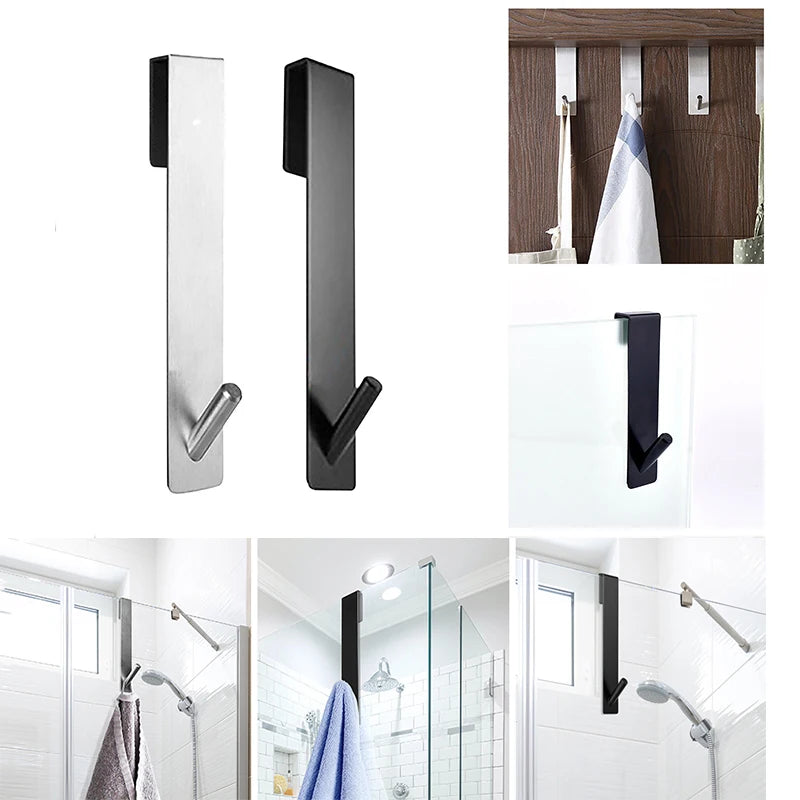 Over-Door Shower Towel Rack – Stainless Steel S-Shape Bathroom Hook