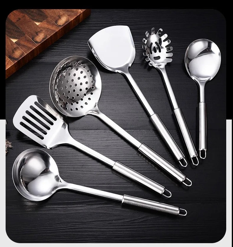 9-Piece Stainless Steel Kitchen Utensil Set – Multi-Purpose Cooking Tools