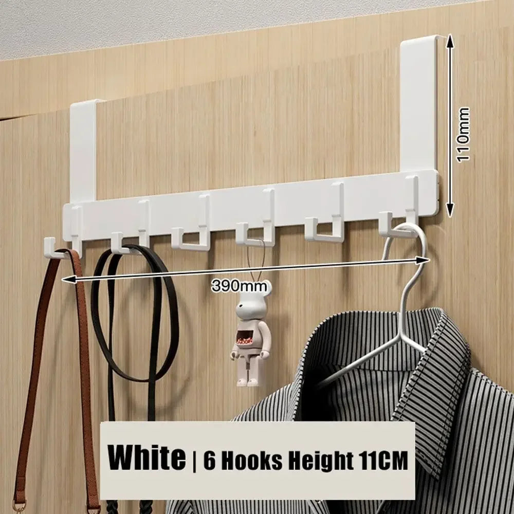 6-Hook Over Door Hanger Rack – Space-Saving Coat, Towel & Bag Organizer