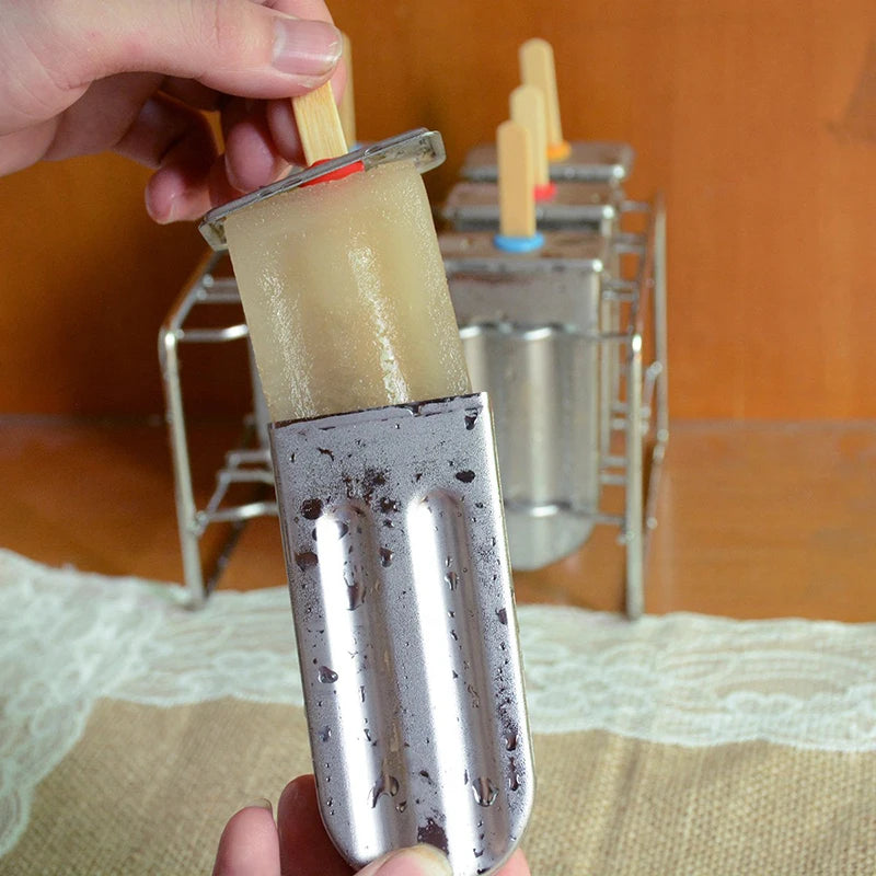 Premium Stainless Steel Popsicle Mould Set | Reusable Ice Block & Ice Cream Maker