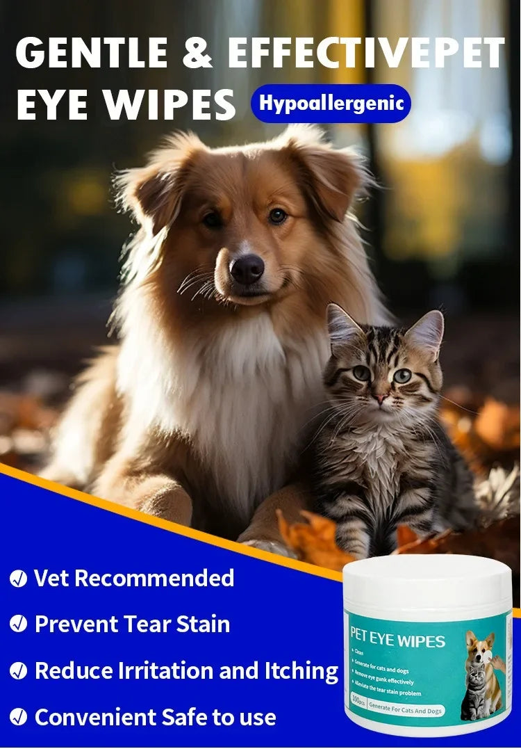 Gentle Pet Eye Wipes – Dogs & Cats