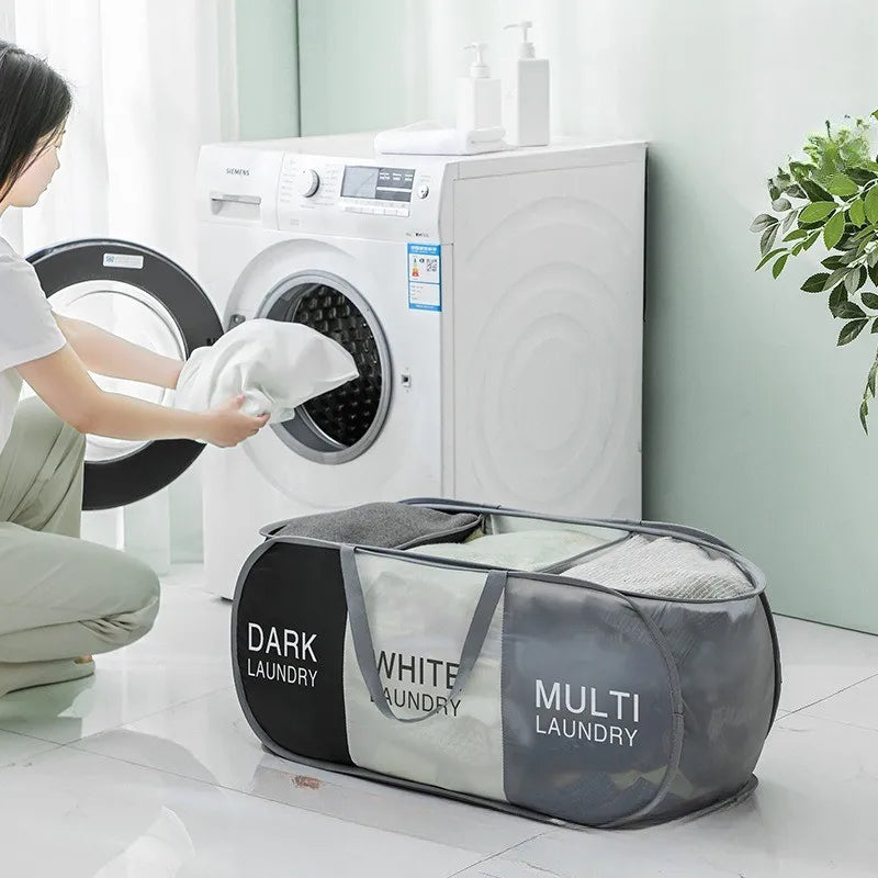 Foldable Laundry Basket – Fabric Clothes Hamper with Handles
