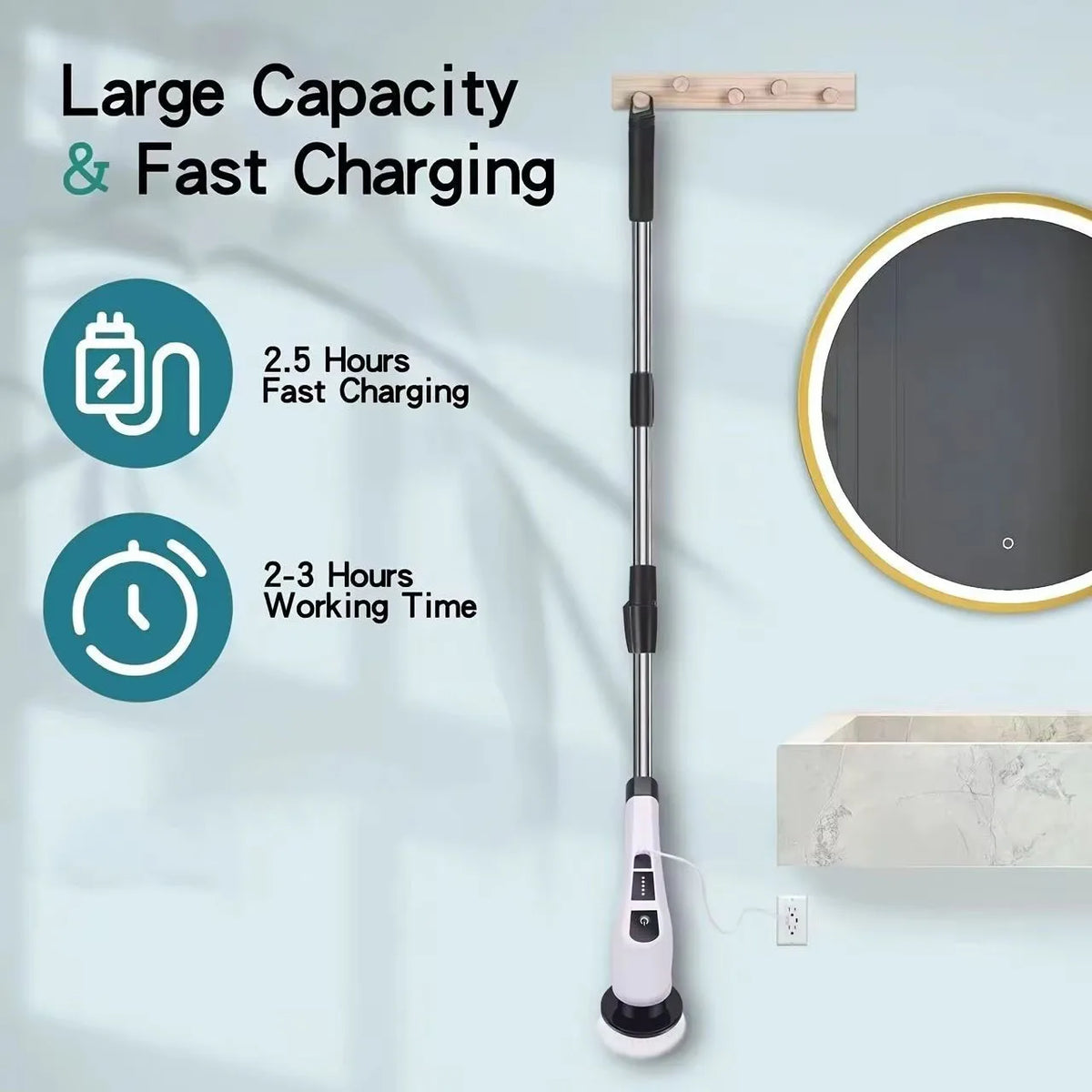 9-in-1 Electric Cleaning Brush – Cordless Rotating Scrubber for Bathroom, Shower & Floors