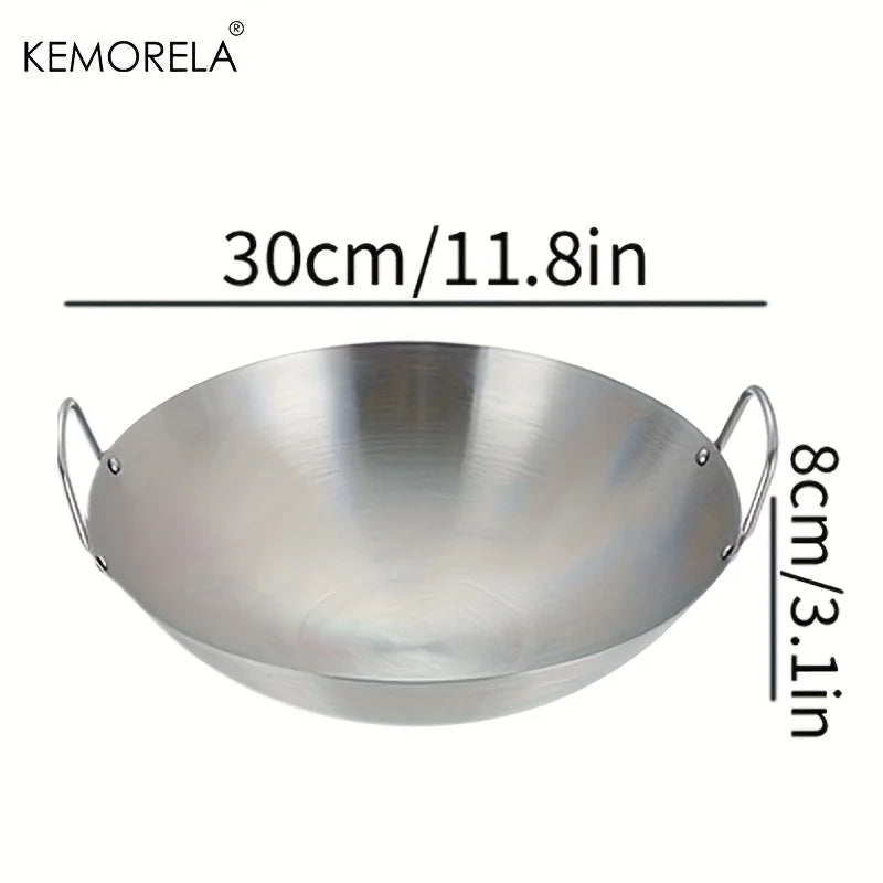 Premium Stainless Steel Cooking Wok | Gas & Induction Compatible