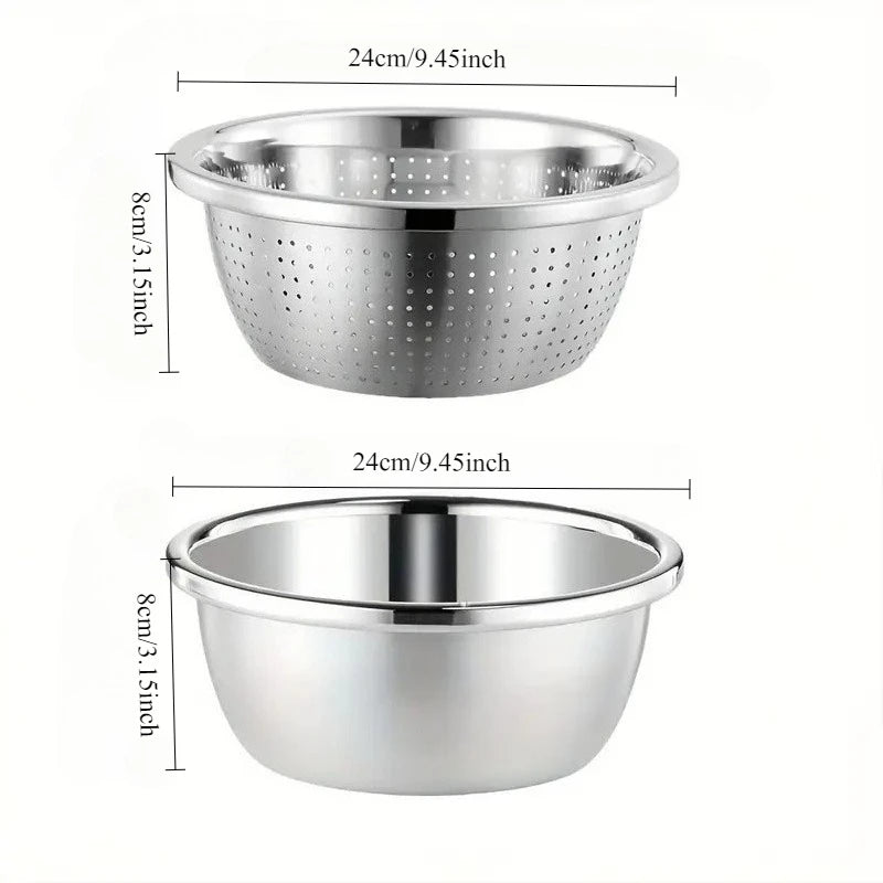 2-Piece Stainless Steel Mixing Bowl & Colander Set