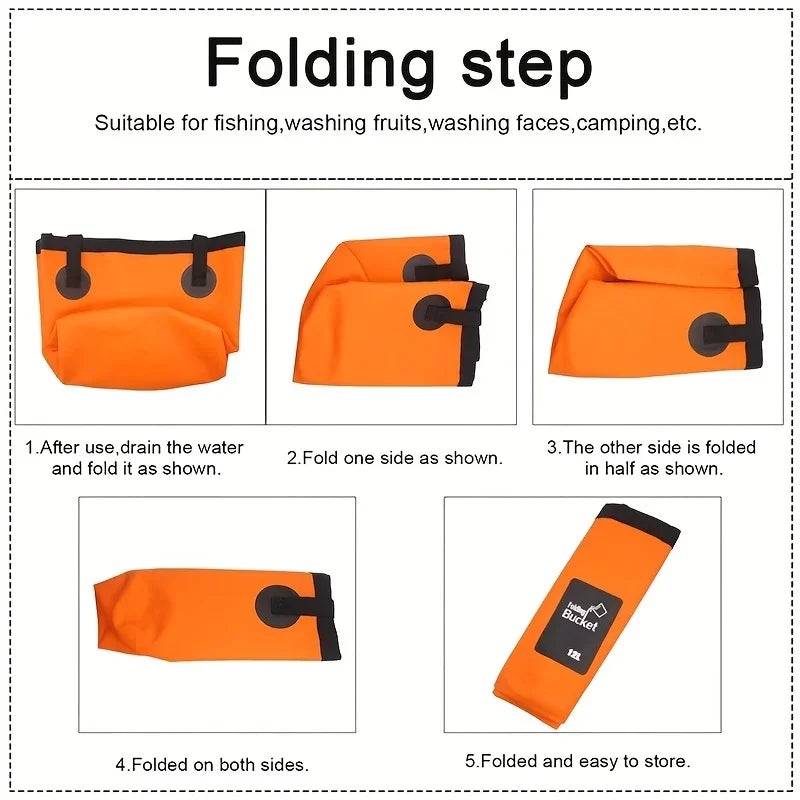 Collapsible Folding Bucket 12L | Portable Water Storage Bucket for Camping, Fishing & Outdoor Adventures