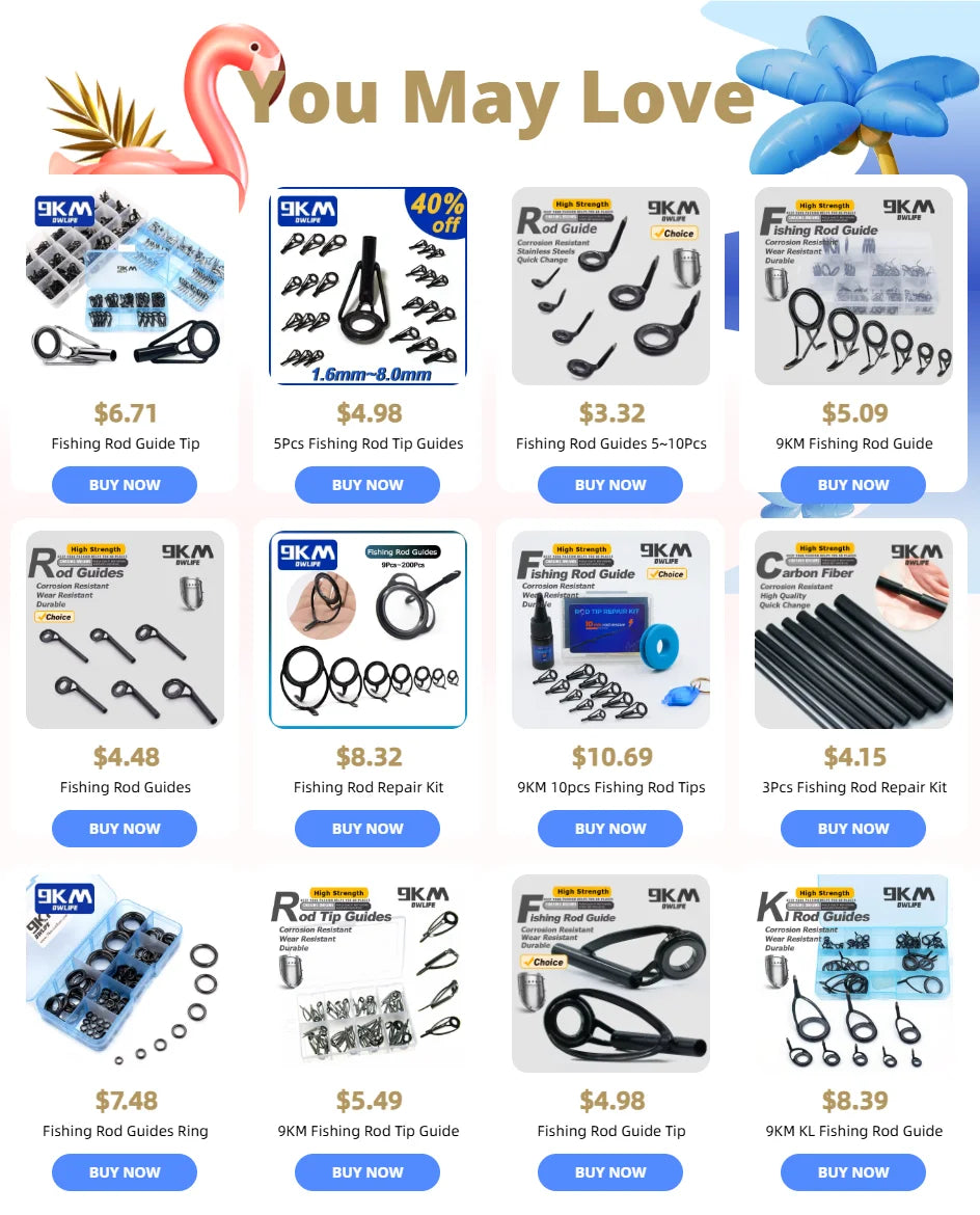 Fishing Rod Guide Repair Kit – Stainless Steel & Ceramic Tip Rings