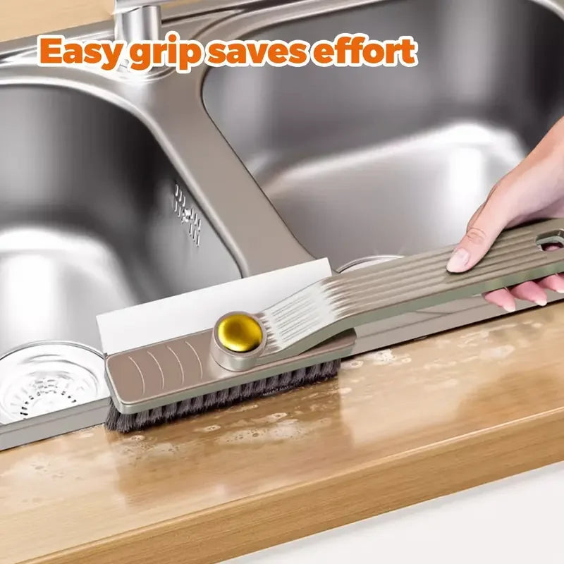 Multi-Purpose Tile & Crevice Cleaning Brush – Rotating Hard-Bristle Scrubber