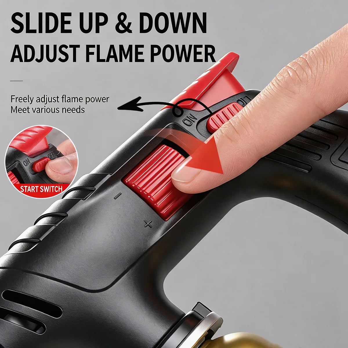 Long Neck Butane Torch – Adjustable Flame Gas Blow Torch for BBQ, Cooking & Outdoor Use