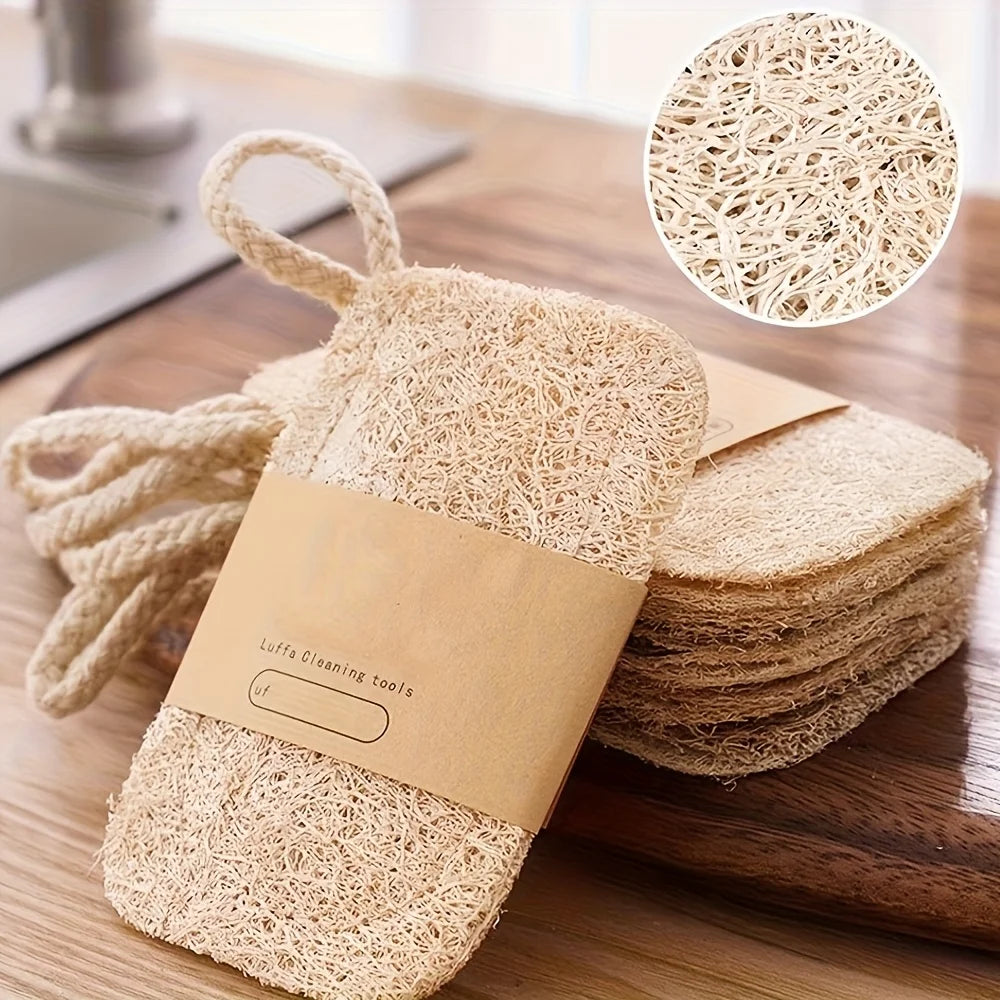 Natural Loofah Dish Scrubber – Eco-Friendly Kitchen Cleaning Sponge