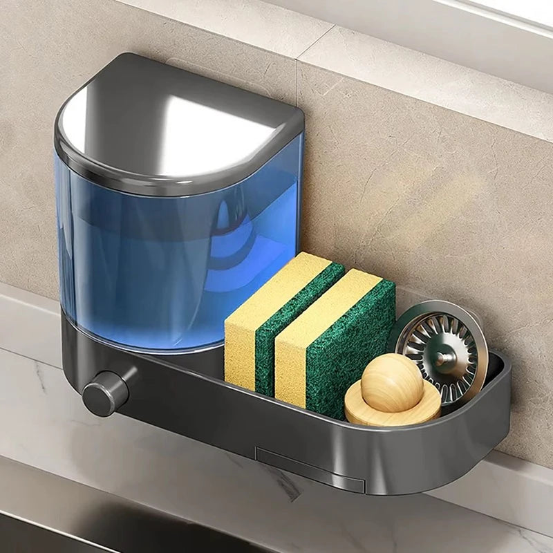 Wall-Mounted Soap Dispenser with Sponge Holder
