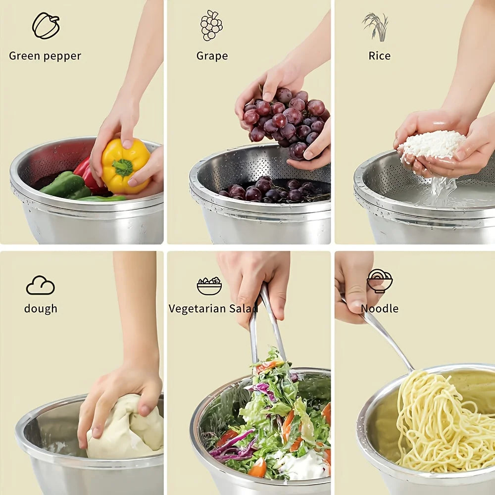 2-Piece Stainless Steel Mixing Bowl & Colander Set