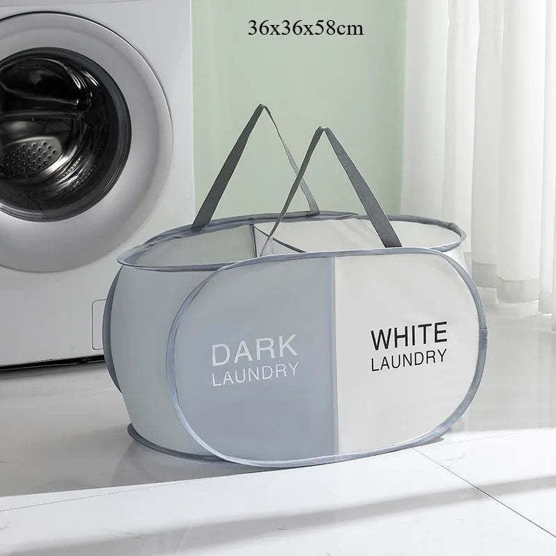 Foldable Laundry Basket – Fabric Clothes Hamper with Handles