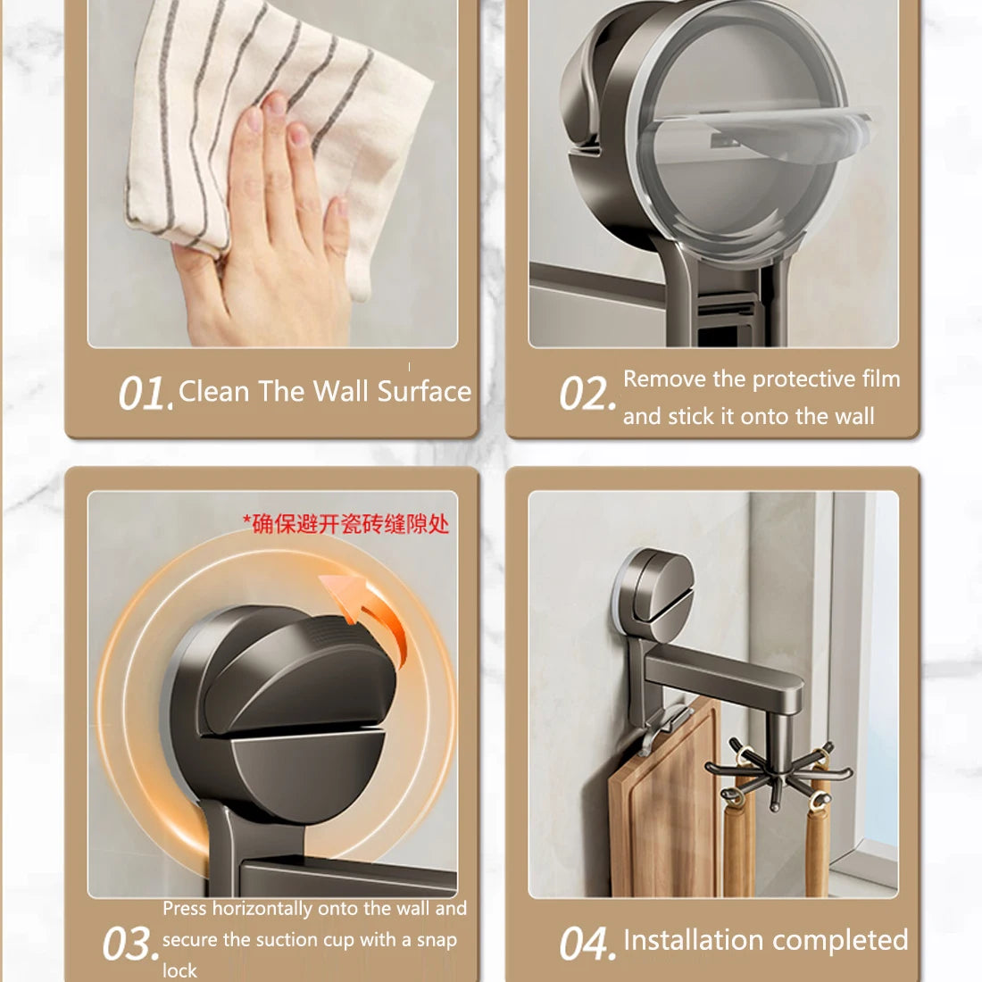 360° Rotating Kitchen Utensil & Cutting Board Holder