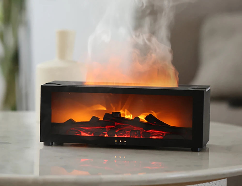 Flame Aroma Humidifier – Essential Oil Diffuser with LED Lights & Remote Control