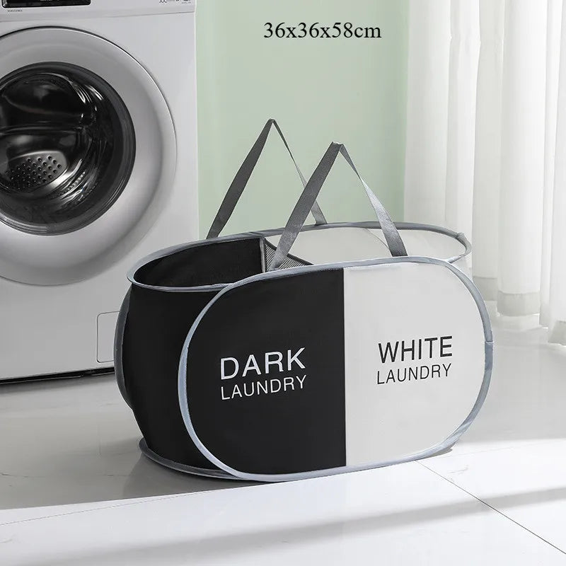 Foldable Laundry Basket – Fabric Clothes Hamper with Handles