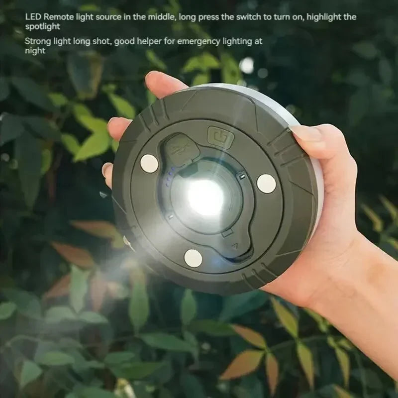 4-in-1 Camping String Light – Rechargeable LED Lantern with USB Power Bank & Magnetic Base