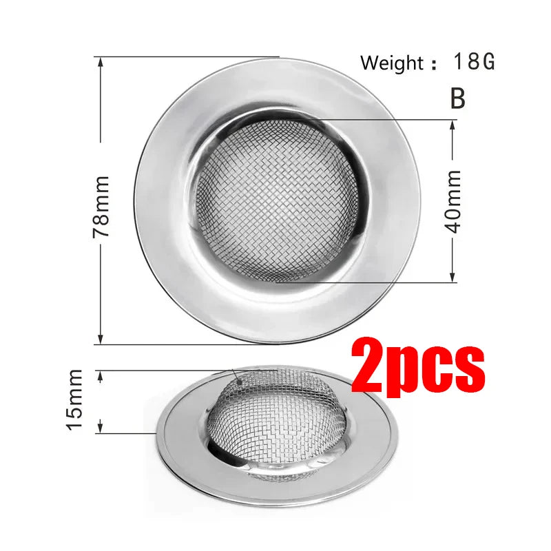 Stainless Steel Sink Strainer | Kitchen & Bathroom Drain Filter Hair Catcher