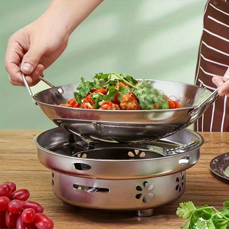 29cm Honeycomb Stainless Steel Wok | Non-Stick Scratch-Resistant Cooking Pan
