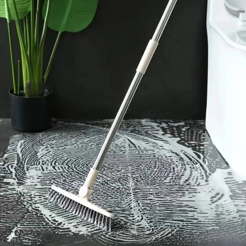 Long Handle Bathroom Floor Scrub Brush – Hard Bristle Tile & Tub Cleaner