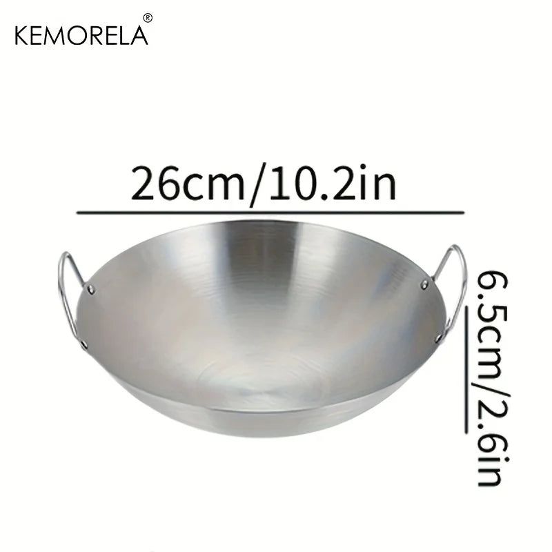Premium Stainless Steel Cooking Wok | Gas & Induction Compatible