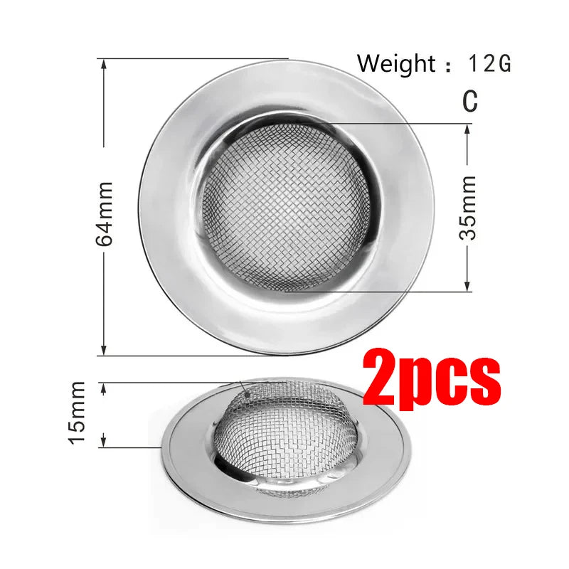 Stainless Steel Sink Strainer | Kitchen & Bathroom Drain Filter Hair Catcher