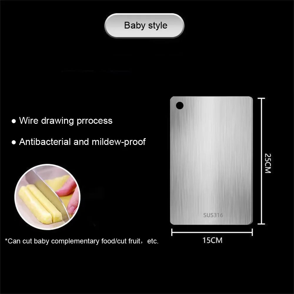 316 Stainless Steel Double-Sided Chopping Board – Durable Kitchen Cutting Board