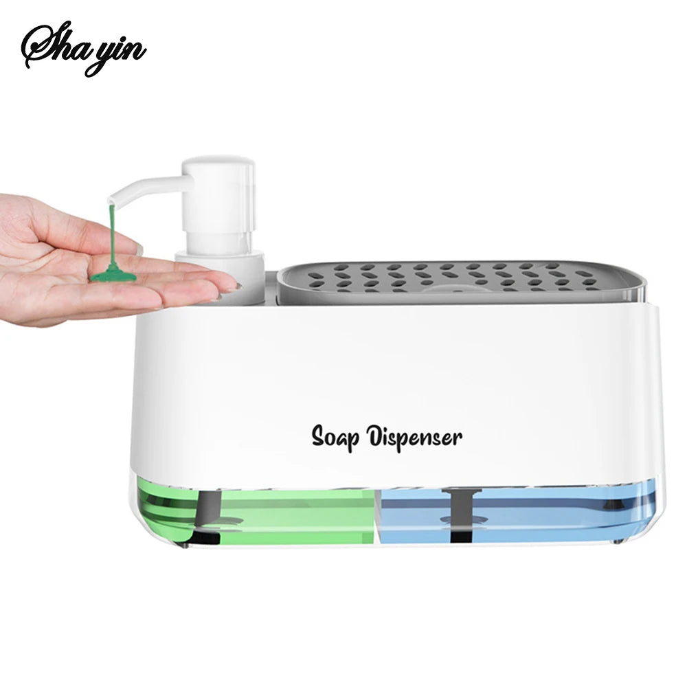 3-in-1 Kitchen Soap Dispenser with Sponge Holder
