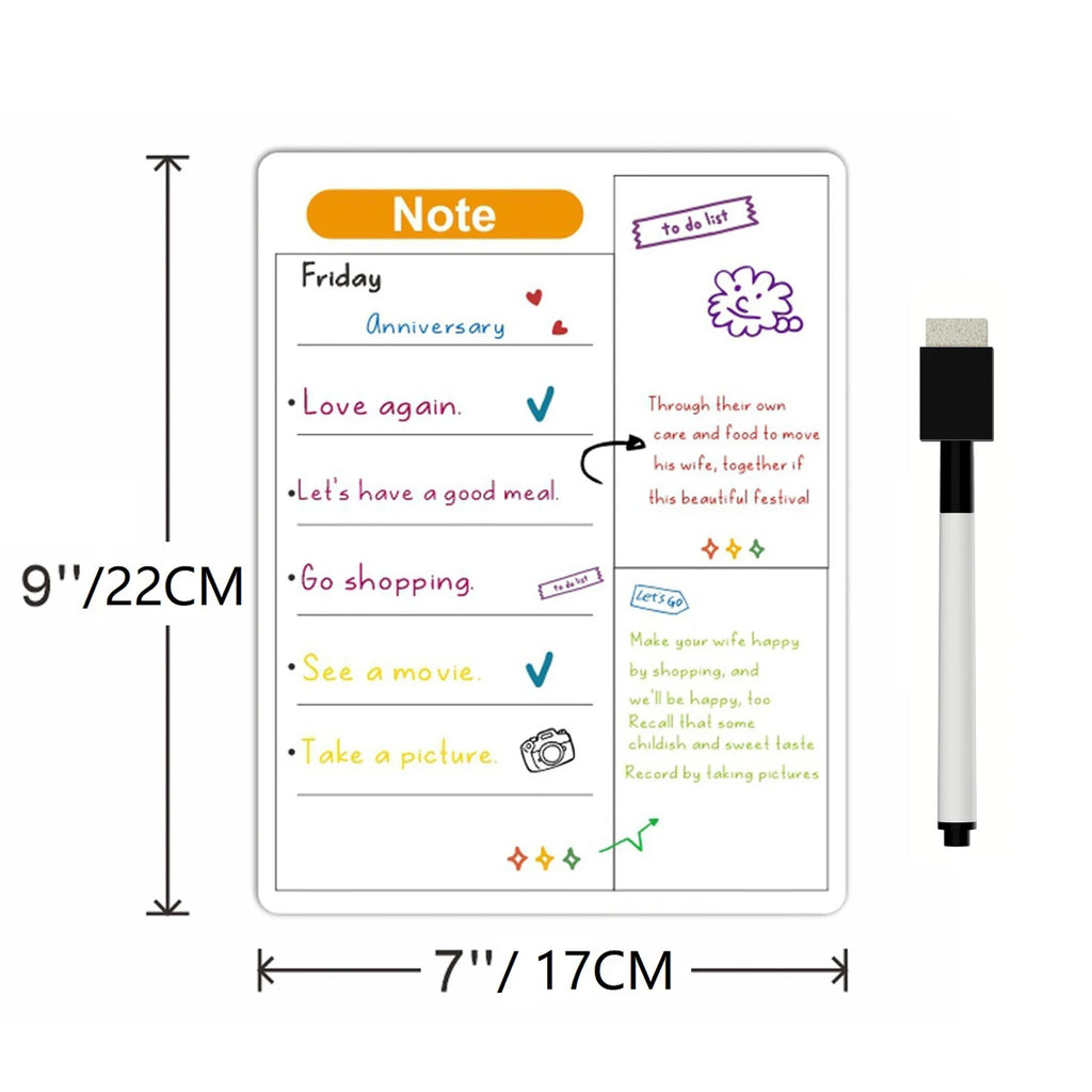 Magnetic Dry Erase Fridge Calendar Planner | Monthly & Weekly Organiser